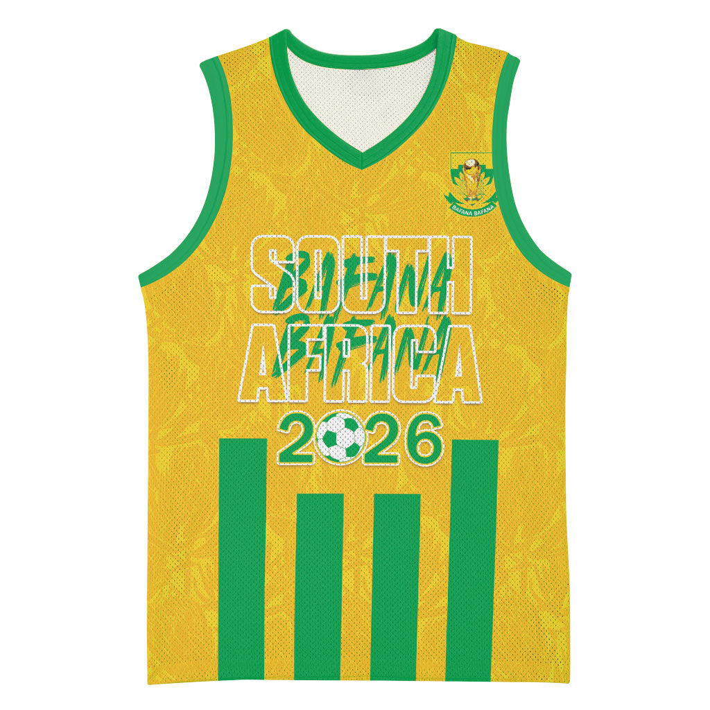South Africa Soccer 2026 Custom Basketball Jersey Bafana Bafana Kaofela Protea Yellow