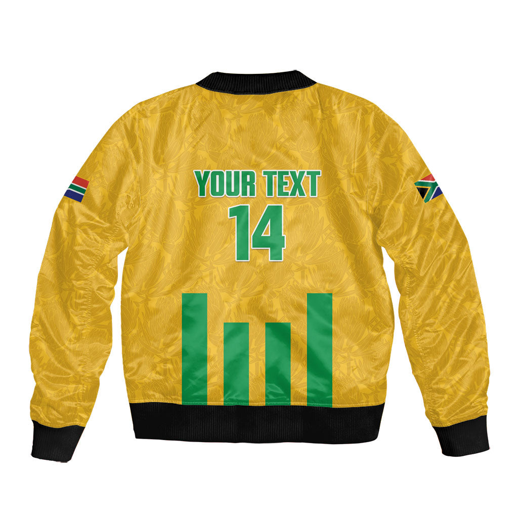 South Africa Soccer 2026 Custom Bomber Jacket Bafana Bafana Kaofela Protea Yellow