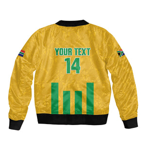 South Africa Soccer 2026 Custom Bomber Jacket Bafana Bafana Kaofela Protea Yellow