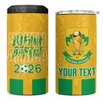 South Africa Soccer 2026 Custom 4 in 1 Can Cooler Tumbler Bafana Bafana Kaofela Protea Yellow