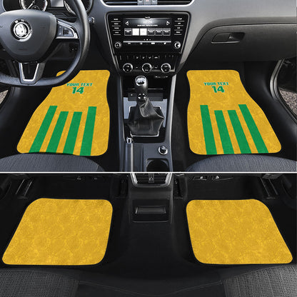South Africa Soccer 2026 Custom Car Mats Bafana Bafana Kaofela Protea Yellow