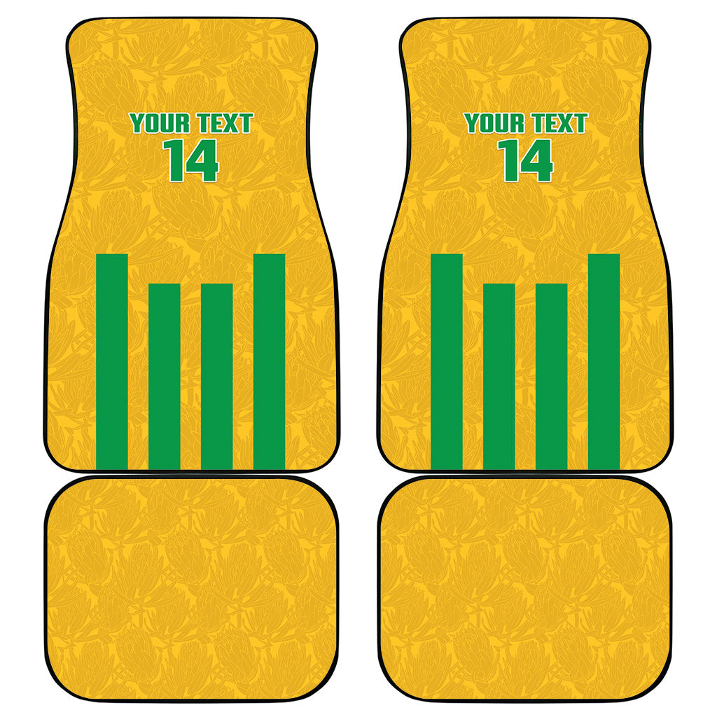 South Africa Soccer 2026 Custom Car Mats Bafana Bafana Kaofela Protea Yellow