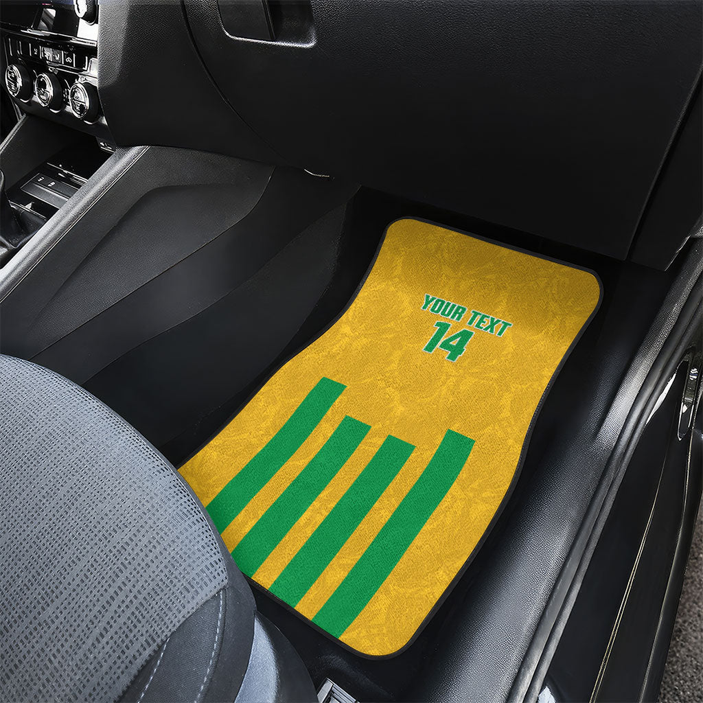South Africa Soccer 2026 Custom Car Mats Bafana Bafana Kaofela Protea Yellow
