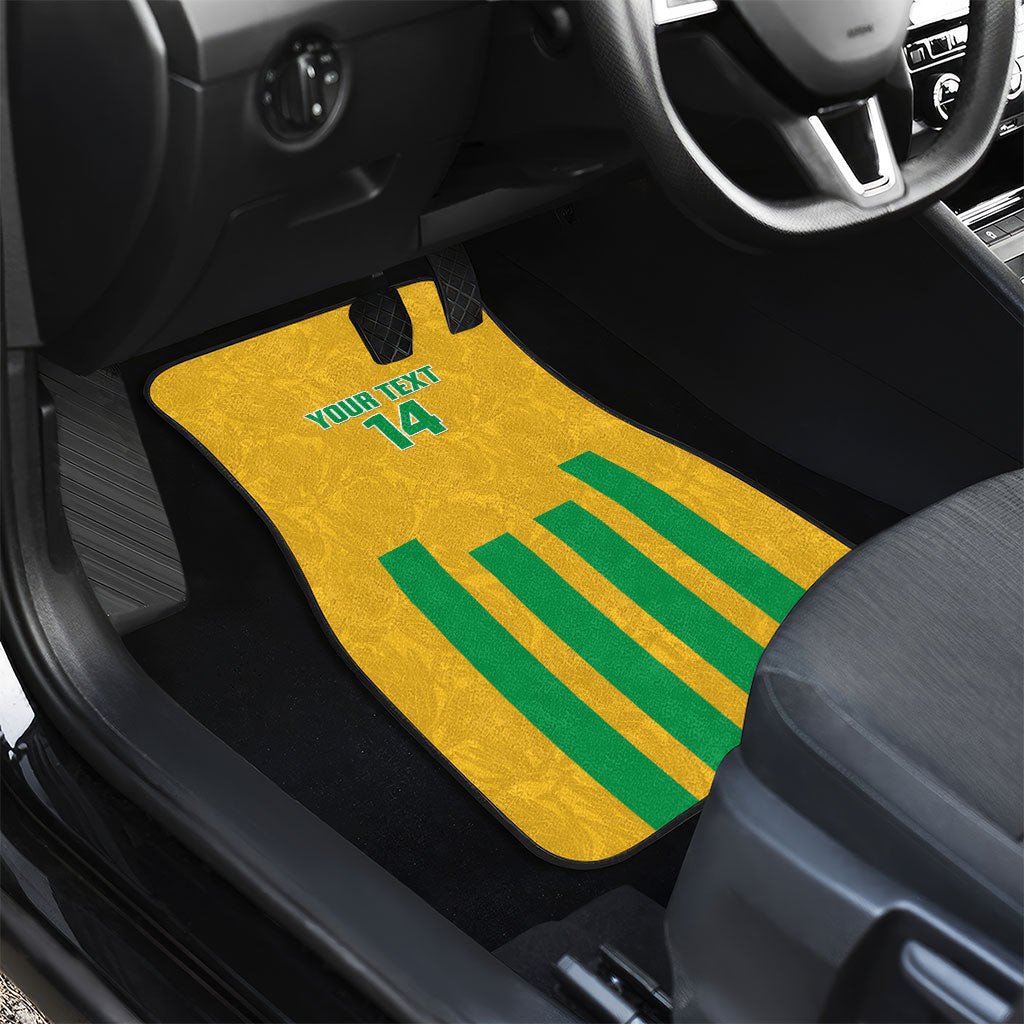 South Africa Soccer 2026 Custom Car Mats Bafana Bafana Kaofela Protea Yellow