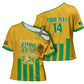 South Africa Soccer 2026 Custom Cross Shoulder Shirt Bafana Bafana Kaofela Protea Yellow