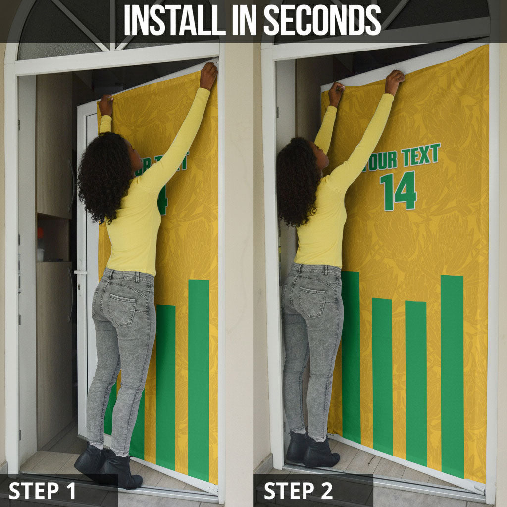 South Africa Soccer 2026 Custom Door Cover Bafana Bafana Kaofela Protea Yellow