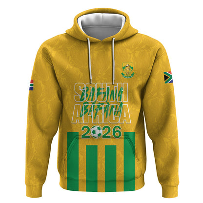 South Africa Soccer 2026 Custom Hoodie Bafana Bafana Kaofela Protea Yellow