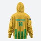 South Africa Soccer 2026 Custom Hoodie Bafana Bafana Kaofela Protea Yellow