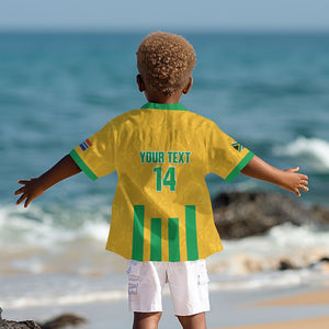 South Africa Soccer 2026 Custom Kid Hawaiian Shirt Bafana Bafana Kaofela Protea Yellow