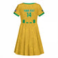 South Africa Soccer 2026 Custom Kid Short Sleeve Dress Bafana Bafana Kaofela Protea Yellow