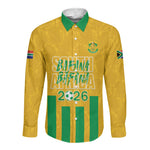 South Africa Soccer 2026 Custom Long Sleeve Button Shirt Bafana Bafana Kaofela Protea Yellow