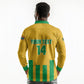 South Africa Soccer 2026 Custom Long Sleeve Polo Shirt Bafana Bafana Kaofela Protea Yellow
