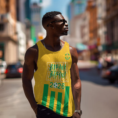 South Africa Soccer 2026 Custom Men Tank Top Bafana Bafana Kaofela Protea Yellow