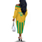 South Africa Soccer 2026 Custom Off The Shoulder Long Sleeve Dress Bafana Bafana Kaofela Protea Yellow