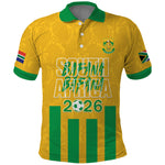 South Africa Soccer 2026 Custom Polo Shirt Bafana Bafana Kaofela Protea Yellow