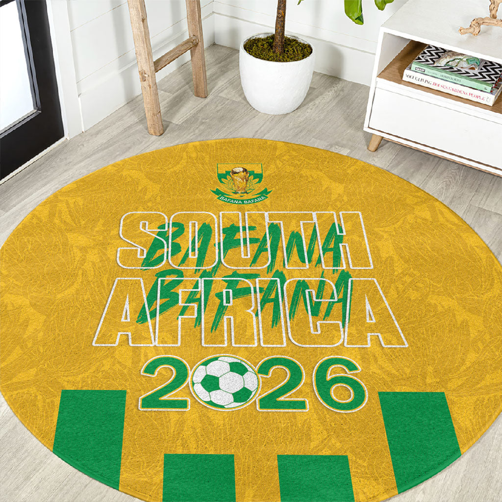 South Africa Soccer 2026 Round Carpet Bafana Bafana Kaofela Protea Yellow