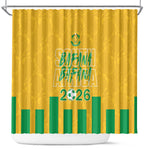 South Africa Soccer 2026 Shower Curtain Bafana Bafana Kaofela Protea Yellow