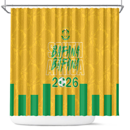 South Africa Soccer 2026 Shower Curtain Bafana Bafana Kaofela Protea Yellow