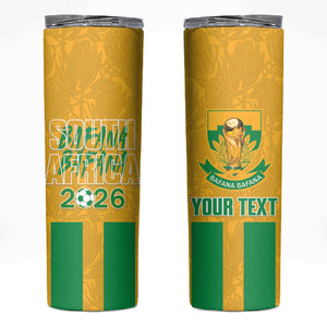 South Africa Soccer 2026 Custom Skinny Tumbler Bafana Bafana Kaofela Protea Yellow