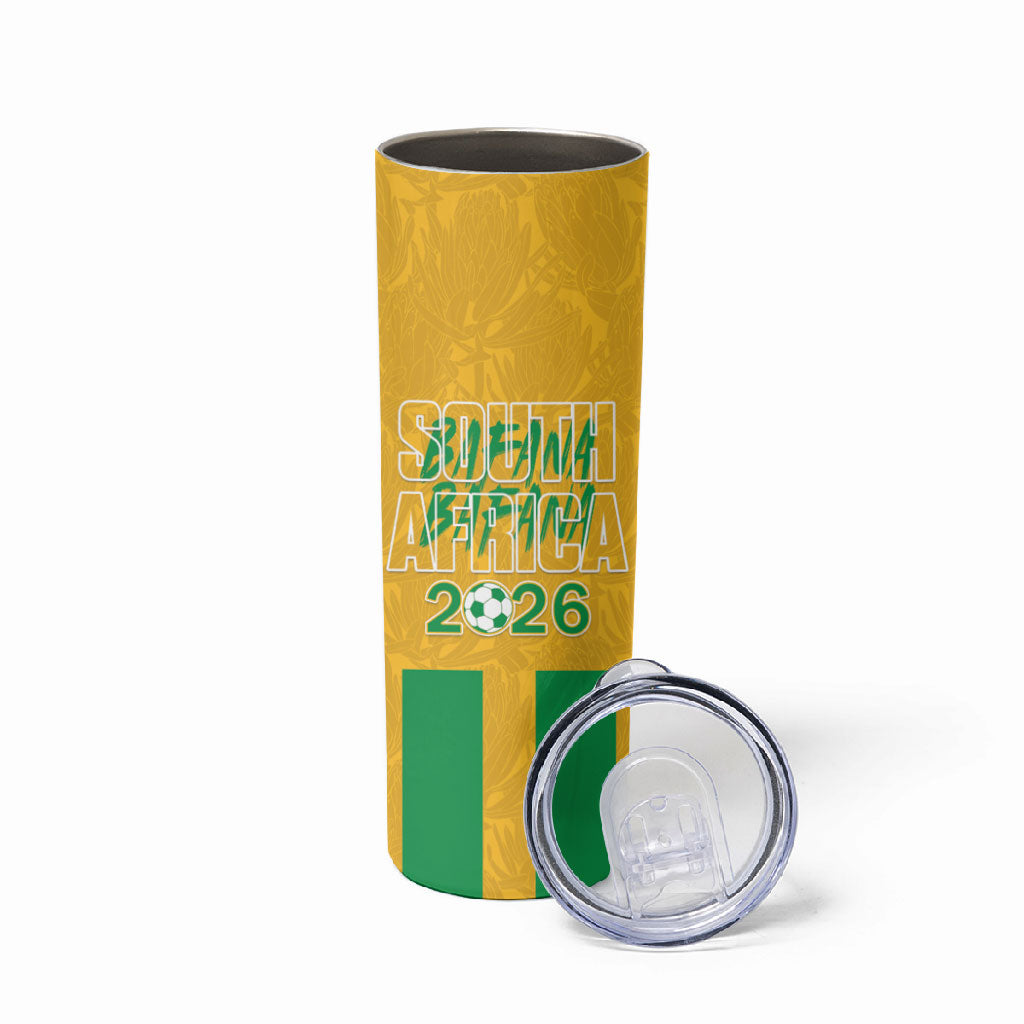 South Africa Soccer 2026 Custom Skinny Tumbler Bafana Bafana Kaofela Protea Yellow