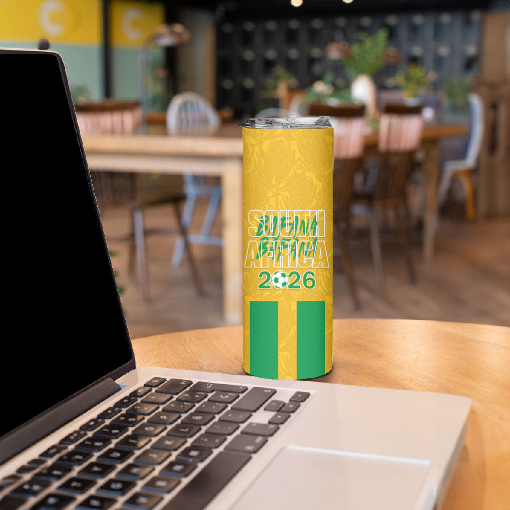 South Africa Soccer 2026 Custom Skinny Tumbler Bafana Bafana Kaofela Protea Yellow