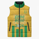 South Africa Soccer 2026 Custom Sleeveless Puffer Jacket Bafana Bafana Kaofela Protea Yellow