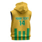 South Africa Soccer 2026 Custom Sleeveless Zip Hoodie Bafana Bafana Kaofela Protea Yellow