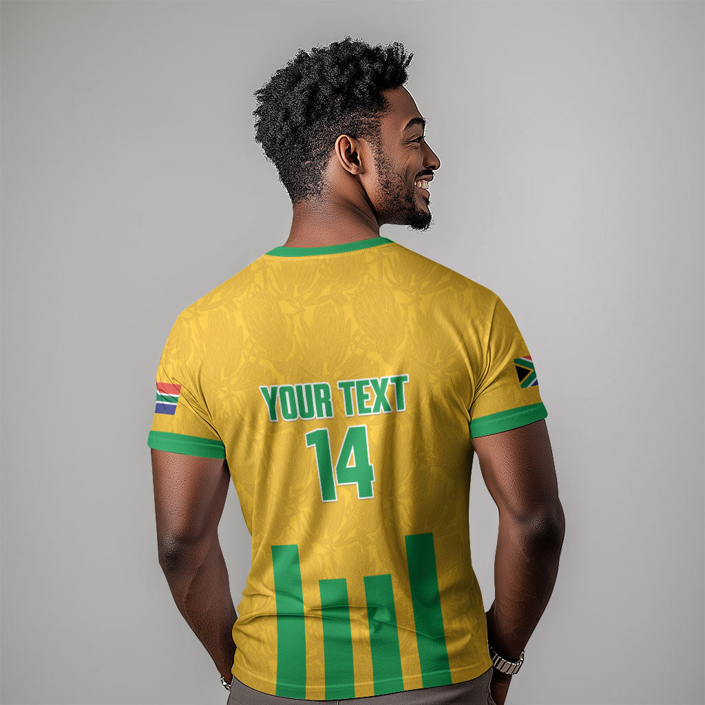 South Africa Soccer 2026 Custom T shirt Bafana Bafana Kaofela Protea Yellow