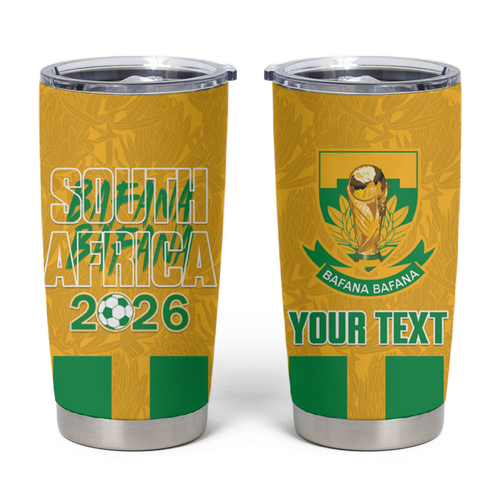 South Africa Soccer 2026 Custom Tumbler Cup Bafana Bafana Kaofela Protea Yellow