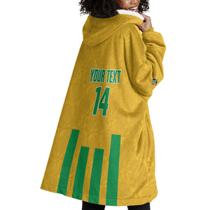 South Africa Soccer 2026 Custom Wearable Blanket Hoodie Bafana Bafana Kaofela Protea Yellow