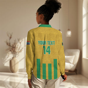 South Africa Soccer 2026 Custom Women Casual Shirt Bafana Bafana Kaofela Protea Yellow