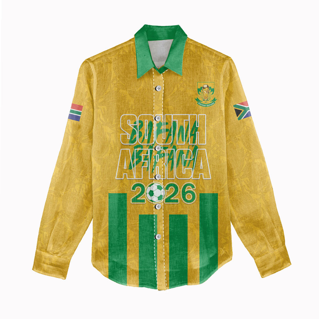 South Africa Soccer 2026 Custom Women Casual Shirt Bafana Bafana Kaofela Protea Yellow
