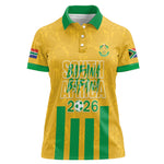 South Africa Soccer 2026 Custom Women Polo Shirt Bafana Bafana Kaofela Protea Yellow