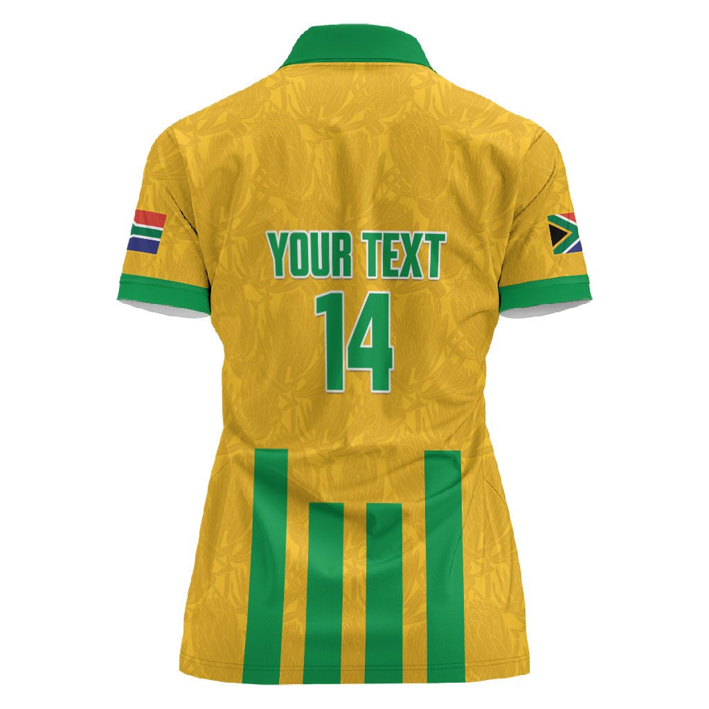 South Africa Soccer 2026 Custom Women Polo Shirt Bafana Bafana Kaofela Protea Yellow