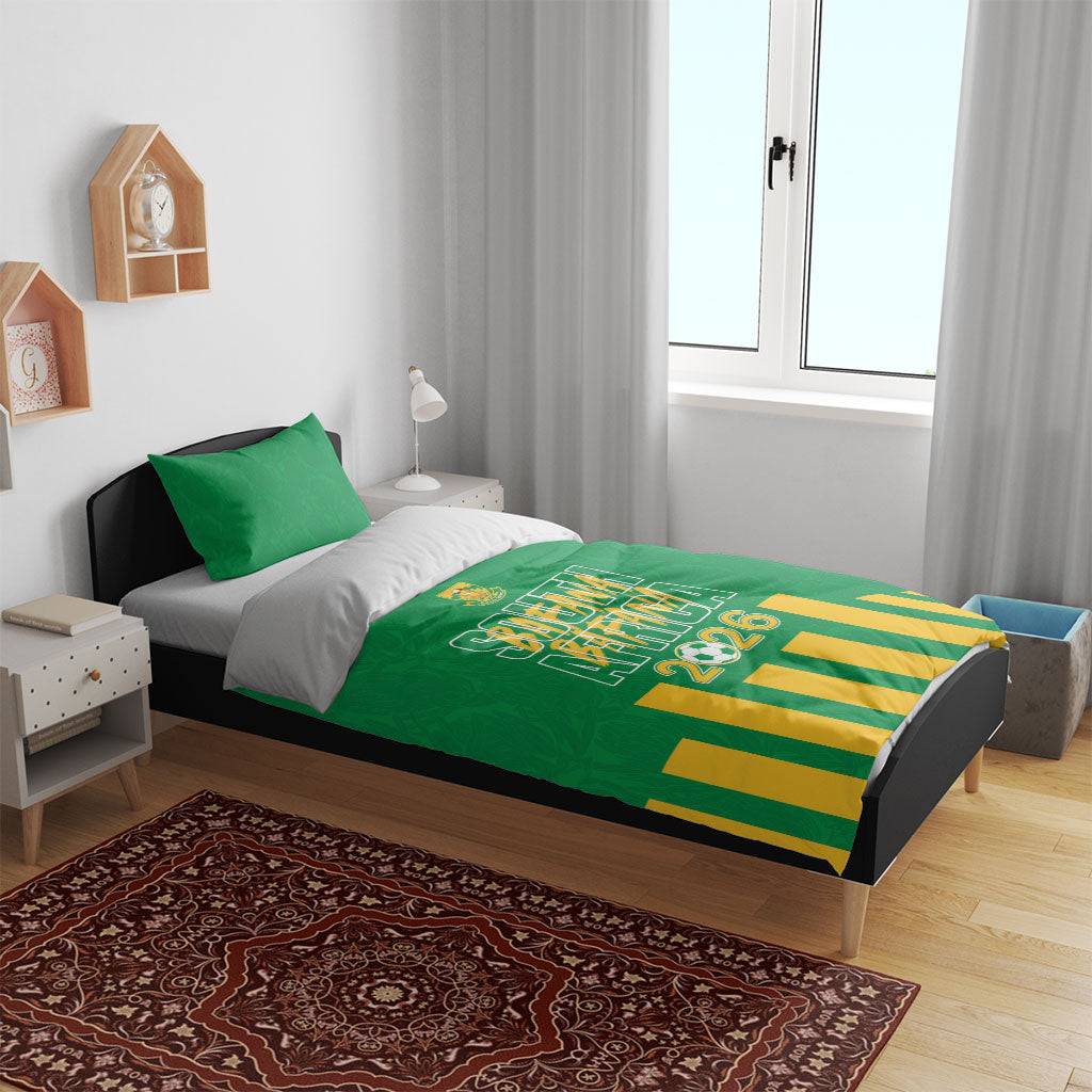 South Africa Soccer 2026 Bedding Set Bafana Bafana Kaofela Protea Green