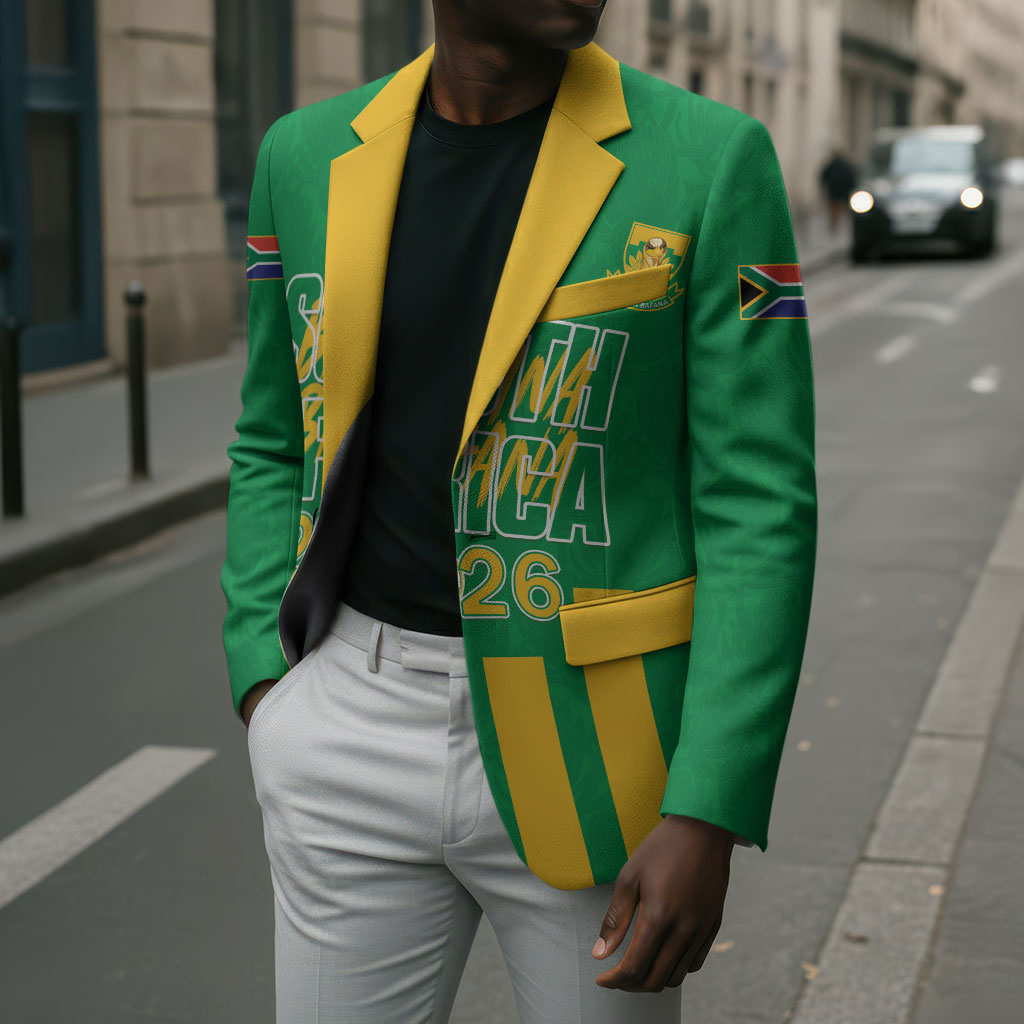 South Africa Soccer 2026 Custom Blazer Bafana Bafana Kaofela Protea Green