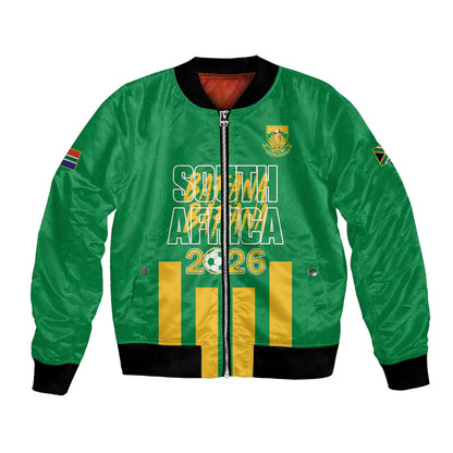 South Africa Soccer 2026 Custom Bomber Jacket Bafana Bafana Kaofela Protea Green