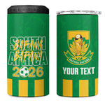 South Africa Soccer 2026 Custom 4 in 1 Can Cooler Tumbler Bafana Bafana Kaofela Protea Green