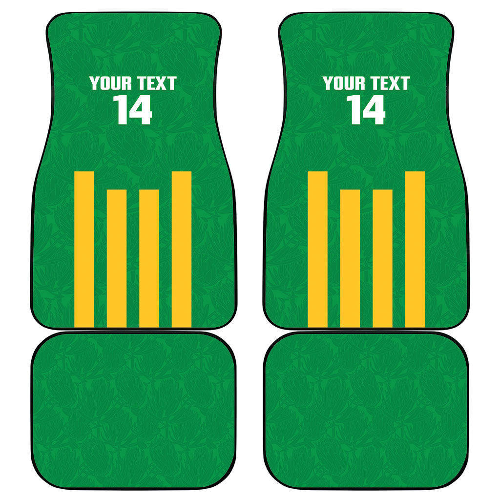 South Africa Soccer 2026 Custom Car Mats Bafana Bafana Kaofela Protea Green
