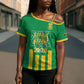 South Africa Soccer 2026 Custom Cross Shoulder Shirt Bafana Bafana Kaofela Protea Green