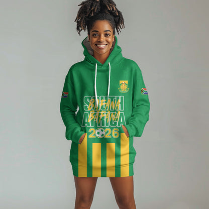 South Africa Soccer 2026 Custom Hoodie Dress Bafana Bafana Kaofela Protea Green