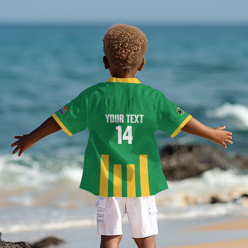 South Africa Soccer 2026 Custom Kid Hawaiian Shirt Bafana Bafana Kaofela Protea Green