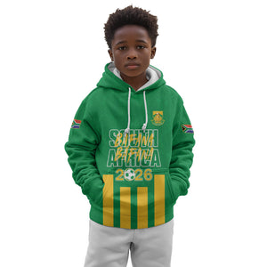 South Africa Soccer 2026 Custom Kid Hoodie Bafana Bafana Kaofela Protea Green