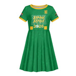 South Africa Soccer 2026 Custom Kid Short Sleeve Dress Bafana Bafana Kaofela Protea Green