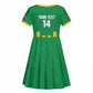 South Africa Soccer 2026 Custom Kid Short Sleeve Dress Bafana Bafana Kaofela Protea Green