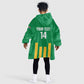 South Africa Soccer 2026 Custom Kid Wearable Blanket Hoodie Bafana Bafana Kaofela Protea Green