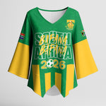 South Africa Soccer 2026 Custom Kimono Sleeve Blouse Bafana Bafana Kaofela Protea Green
