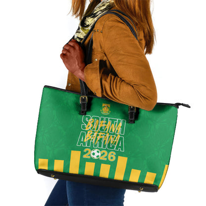South Africa Soccer 2026 Leather Tote Bag Bafana Bafana Kaofela Protea Green