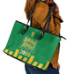 South Africa Soccer 2026 Leather Tote Bag Bafana Bafana Kaofela Protea Green
