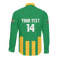 South Africa Soccer 2026 Custom Long Sleeve Button Shirt Bafana Bafana Kaofela Protea Green